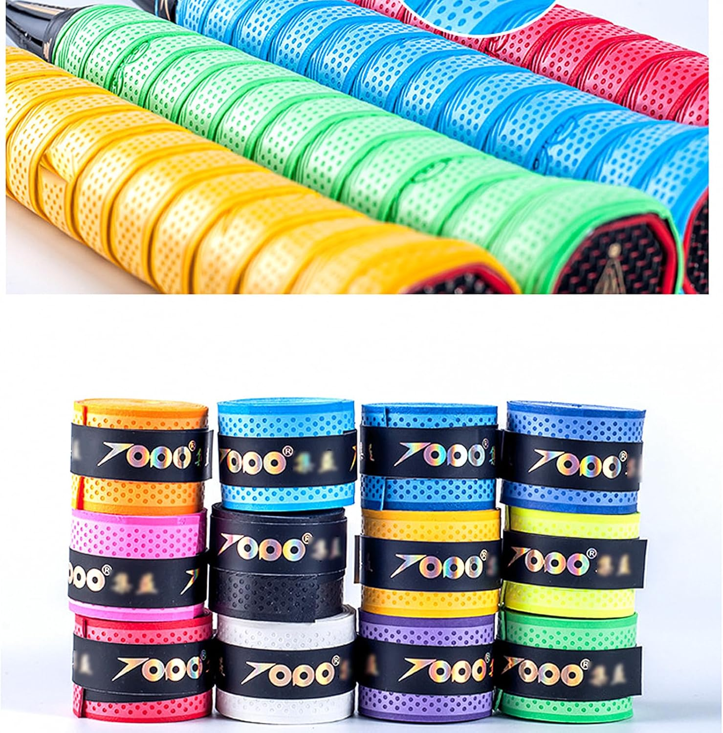 Lvpradior 30-Pack 2025 Upgraded Racket Grips - Premium Self-Adhesive Multi-Sport Grip Tape for Tennis, Pickleball, Padel, Badminton | Anti-Slip Sweat-Absorbent Cushioning | Vivid Colors image number 6
