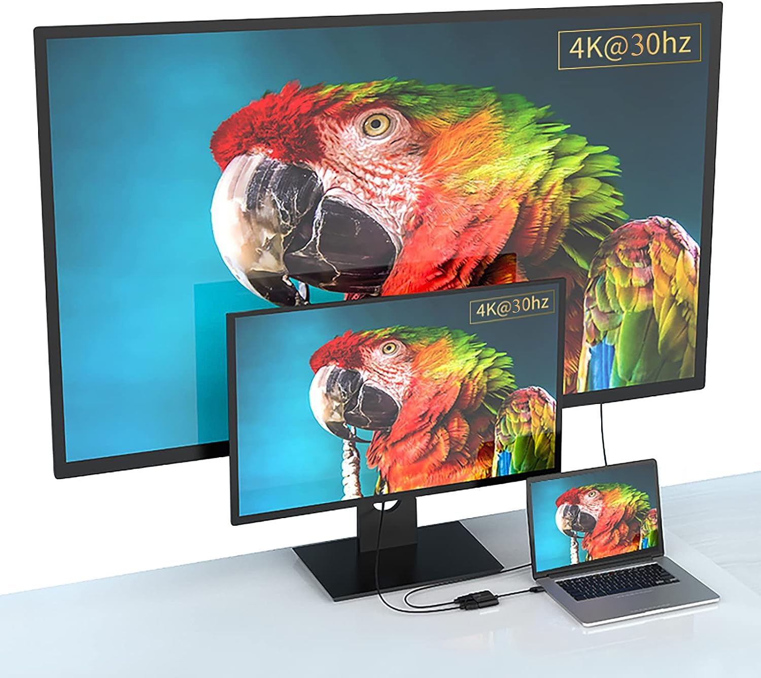 USB C to Dual HDMI Adapter 4K, USB+PD Charging+2 HDMI 4 in 1 for Mac/Ipad Pro,Surface,Chrome,Switch,Phnoe,Etc. Type C/USB C/Thunderbolt Device (4 in 1) image number 2