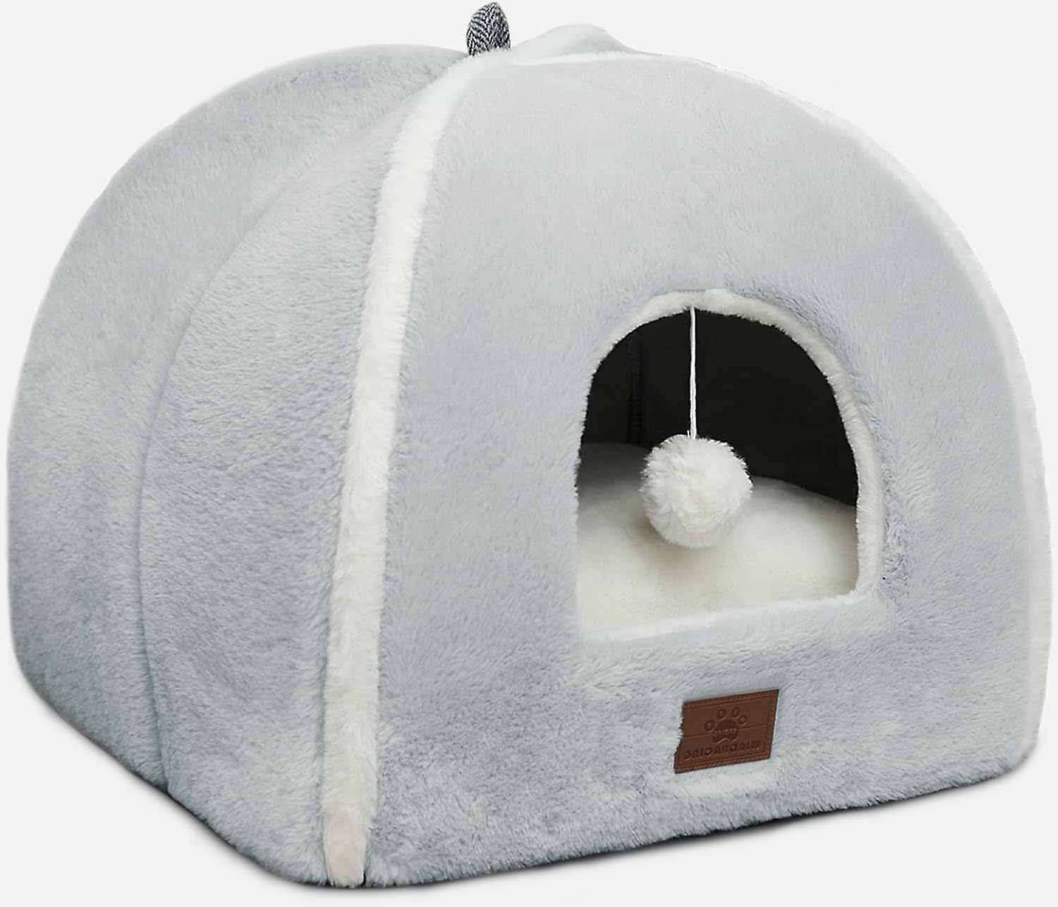 WINDRACING Cat Bed for Indoor Cats - Cat House Tent with Removable Washable Cushioned Pillow, Soft and Self Warming Kitten Beds & Furniture, Pet Bed