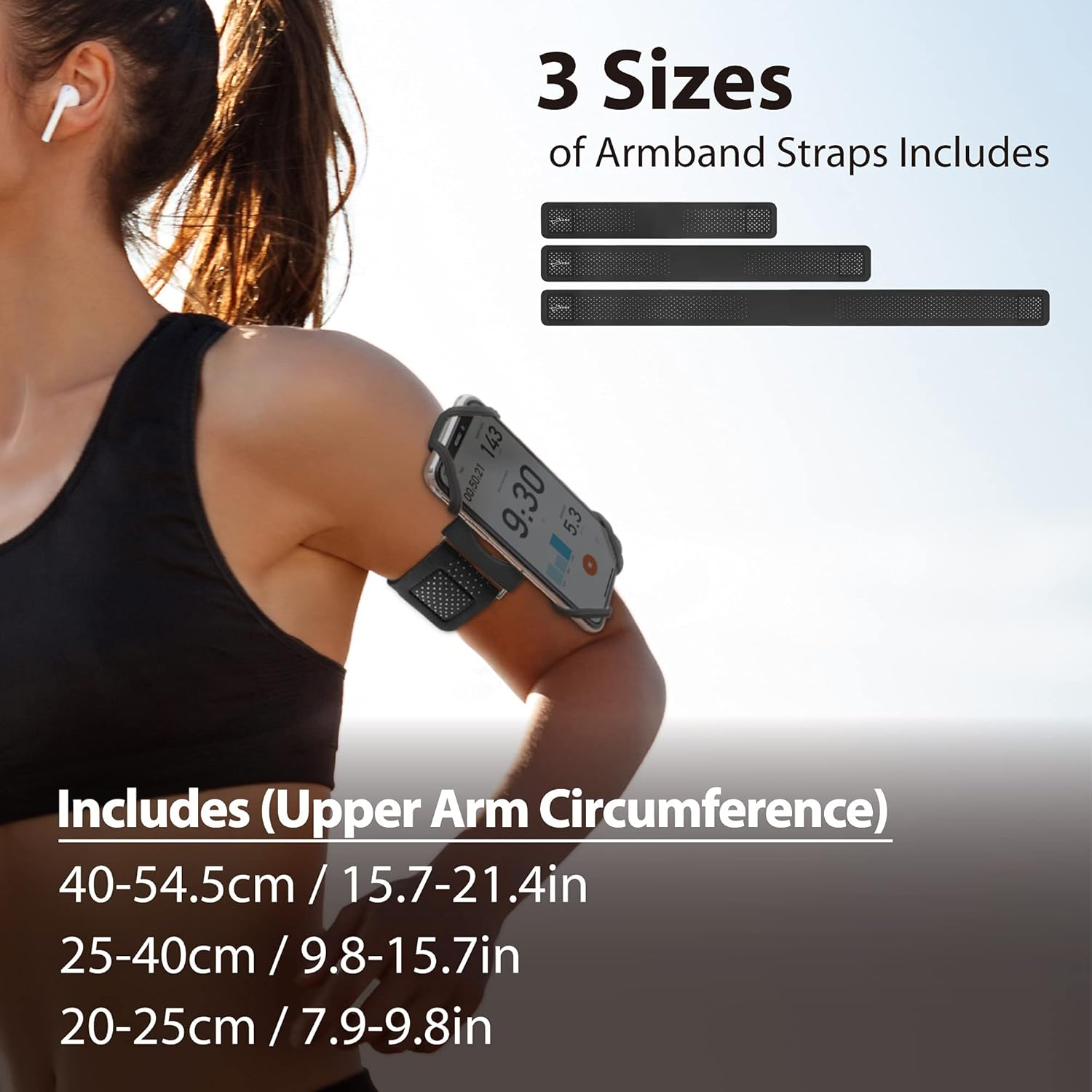 Bone Run Tie Connect Kit, Running Phone Holder Detachable 360&deg; Rotation Armband for Workout for Iphone 15 14 13 12 11 plus Pro Max Samsung, Phone Size 4.7-7.2" (Phone Holder & 3 Arm Straps Included) image number 3