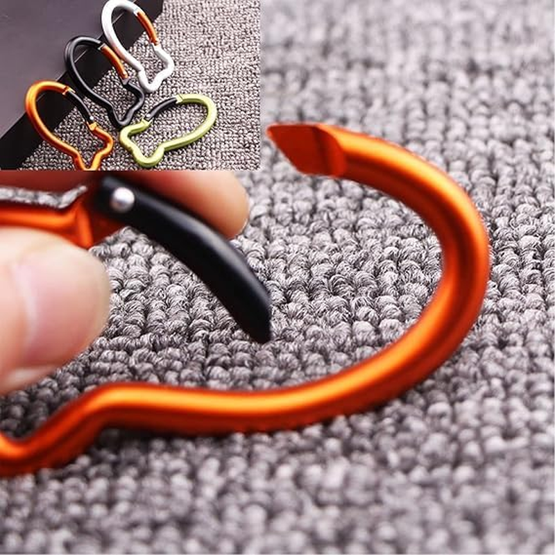 Fish Bone Shape Keychain Clips Mini Carabiner - 8 Cm Aluminum Durable Quick Release Auto Locking Spring Loaded image number 5