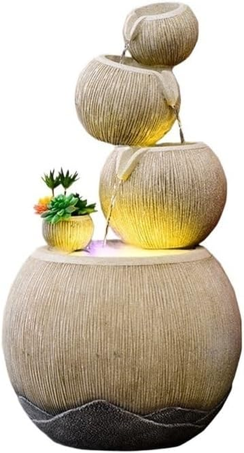 Outdoor Fountain Creative Modern Fountain Home Decor Floor to Ceiling Circulation, Flowing Water Rockery Landscape Indoor and Outdoor Ornaments