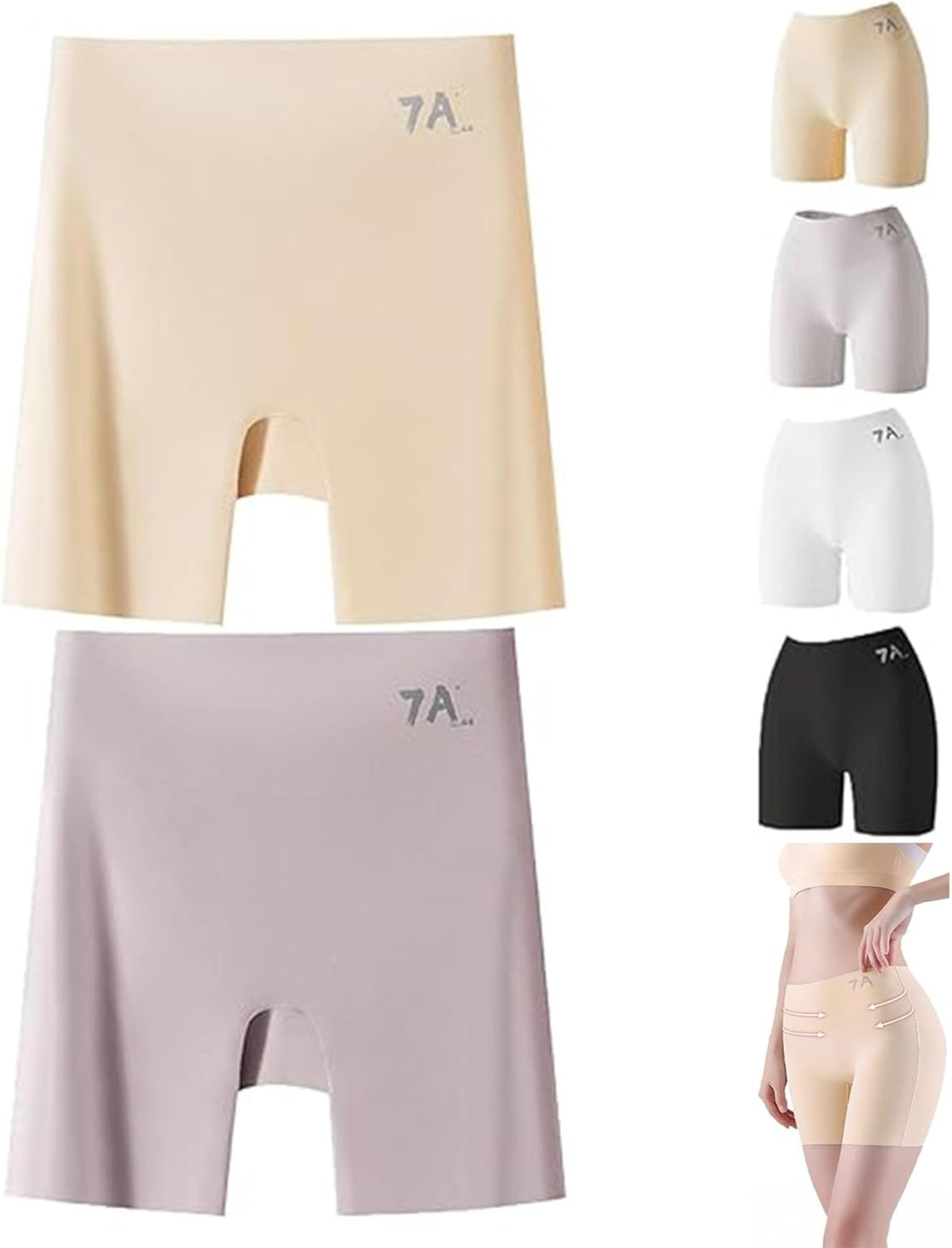 Women High-Waist Ice Silk Underwear with Tummy-Control Hip-Lifting,Ropa Interior De Seda Helada Cintura Alta Mujer 7A