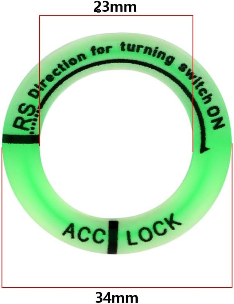 VGOL 5PCS Car Ignition Switch Luminous Ring Outer Diameter 34Mm Inner Diameter 23Mm Luminous Ignition Engine Start Cover Key Hole Ring Sticker image number 2