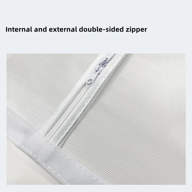 Cat Net for Balcony with Zip, Pet Screen Door, Prevent Cats from Running, Cat Mesh Door Screen for Living Room, Bedroom, Kitchen, 90 X 210 Cm (White-90 X 210 CM-A) image number 3