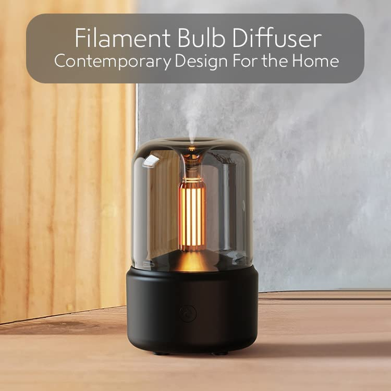 Ultrasonic Cool Mist Humidifier, Essential Oil Diffuser-Ultra-Fine Atomization-Led Night Light-Automatic Shutdown (Black) image number 2