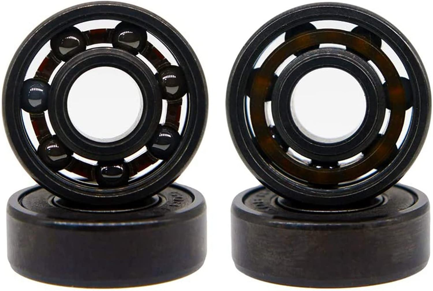 32X High-Speed 608RS Hybrid Black Ceramic Bearings Skateboard Bearings Ceramic Plastic Arc 608 Bearings image number 3