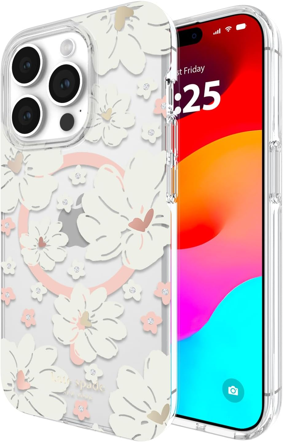 Kate Spade Hardshell Magsafe Case for Iphone 15 Pro (6.1-Inch), Classic Peony