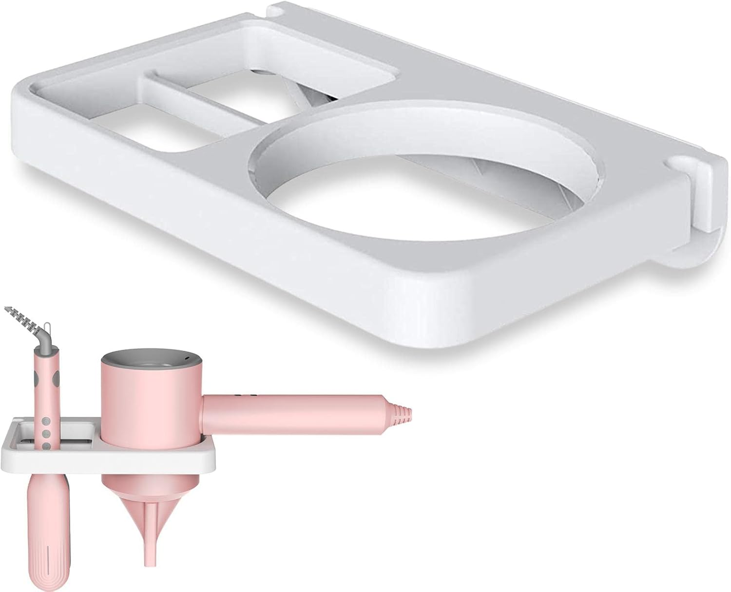 Blow Dryer Holder Wall Mounted | Hair Dryer Organizer | Hair Tool Organizer Rack, Wall-Mounted Blow Dryer Holder Rack for Hair Dryer, Flat Iron, Curling Wand image number 3