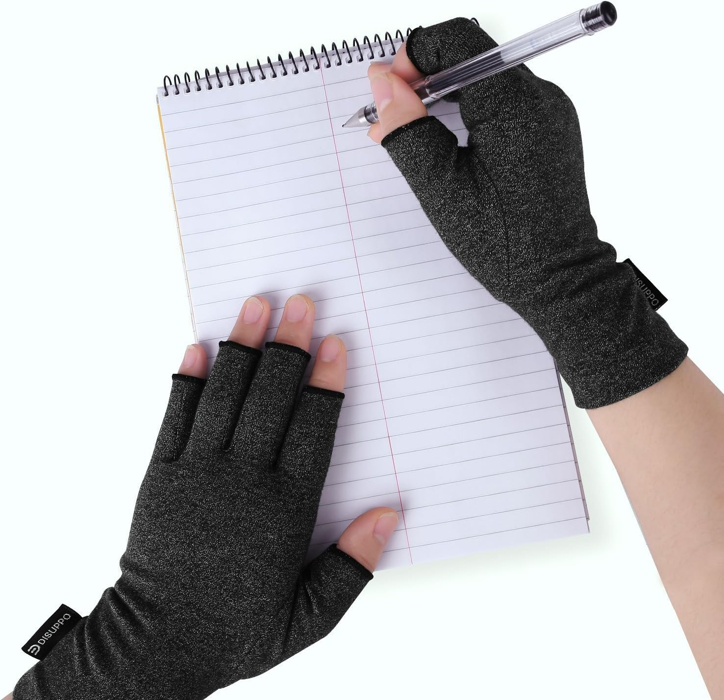 Arthritis Compression Gloves Relieve Pain from Rheumatoid, Rsi,Carpal Tunnel, Hand Gloves Fingerless for Computer Typing and Dailywork, Support for Hands and Joints (Black, Large) image number 5