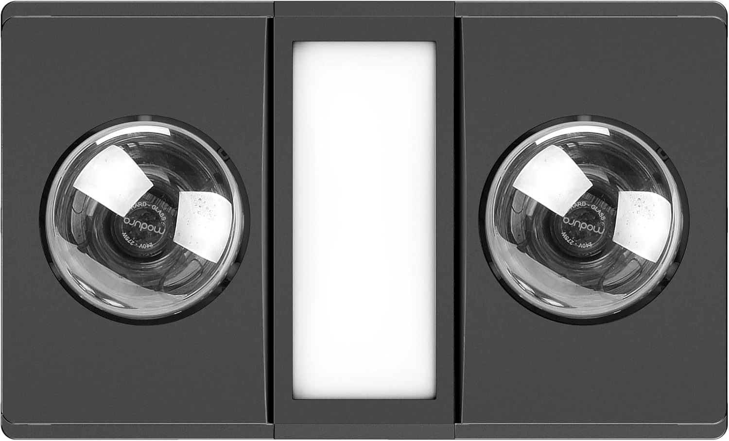 Modura Alllux2 Bathroom 3-In-1 Heater Fan Exhaust 16W Tricolour LED Panel 2X275W Infrared Instant Heat (White)