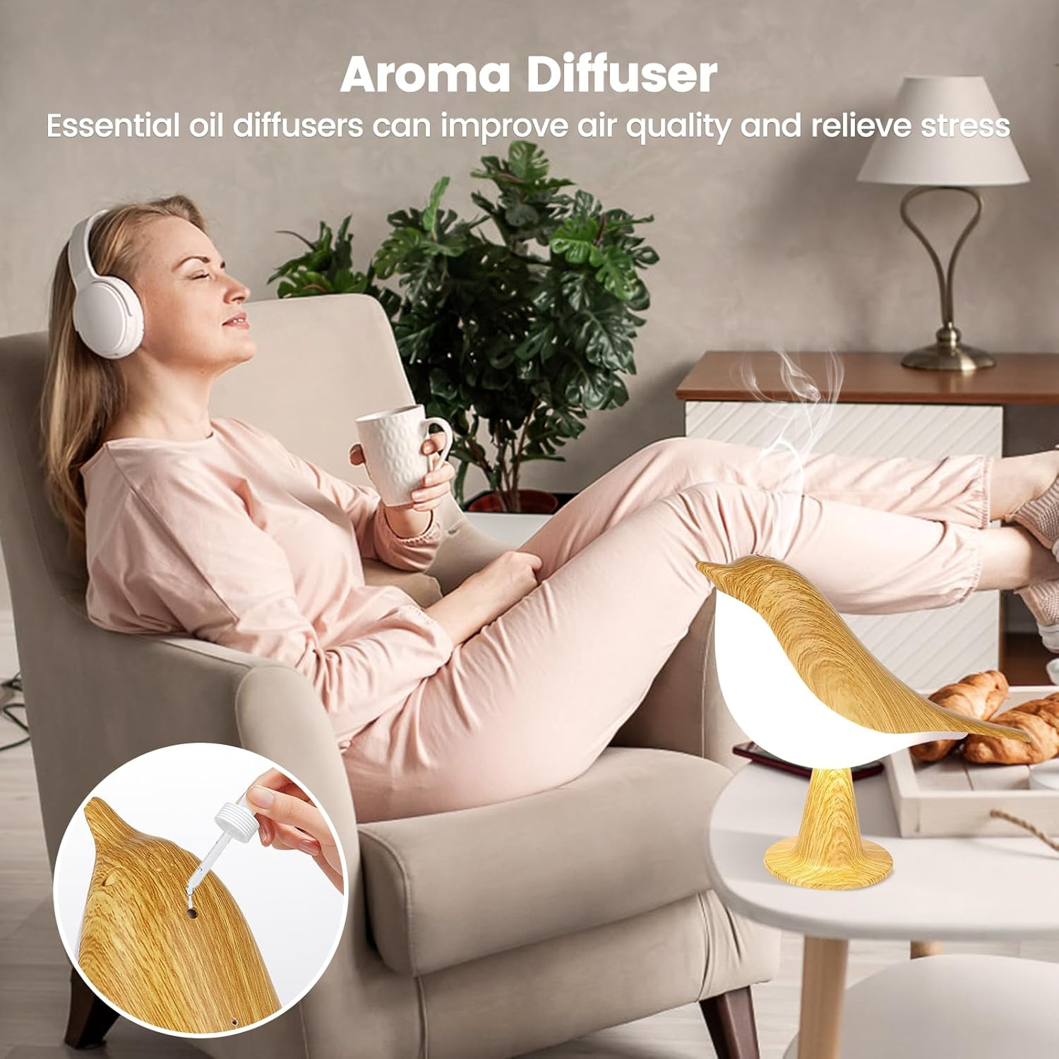 2Pack Touch Control Table Lamp, Night Light, Bedside Lamps Nightstand Lamps, 3-Way Dimmable Light with Bird Shape, USB Rechargeable, Portable Desk Lamp LED for Baby, Kids, Bedroom, Home, Office Etc image number 6