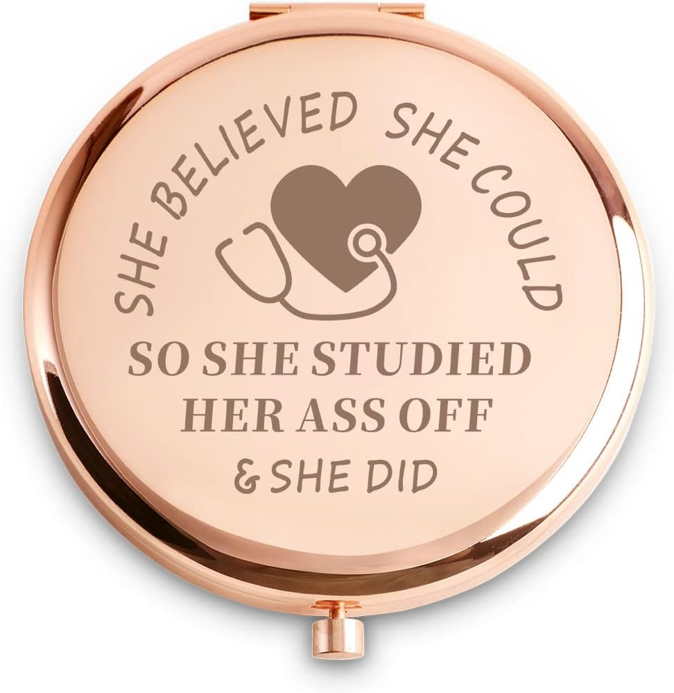 Aunt Gift from Niece Nephew, Personalized Compact Mirror, Sentimental Birthday Gifts for Aunt Auntie - Aunt image number 2