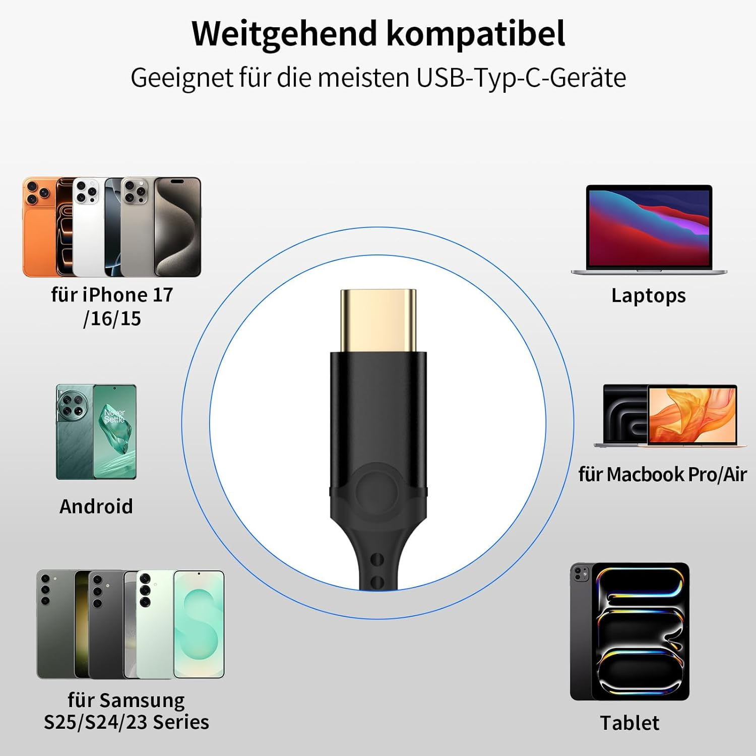 USB C Wired Headphones for Samsung Galaxy S25 S24 Ultra S23 S22 A56 A16 A17, In-Ear Headphones with Microphone and Volume Control Tye C Earphones for Iphone 17 Pro Max 16 15 plus for Oneplus Black image number 4