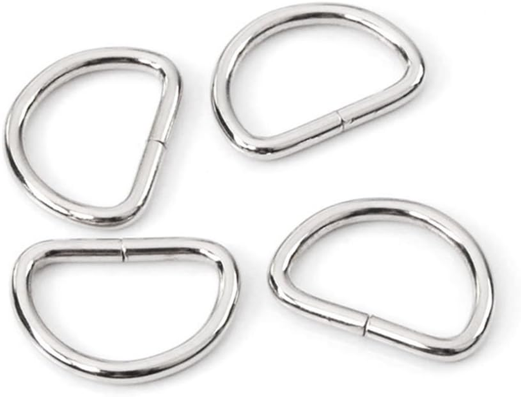 Coobigo 100 Pack 1/2" Dee Rings D-Ring Metal Buckle Strap Sewing Accessories FLQ051-E image number 3