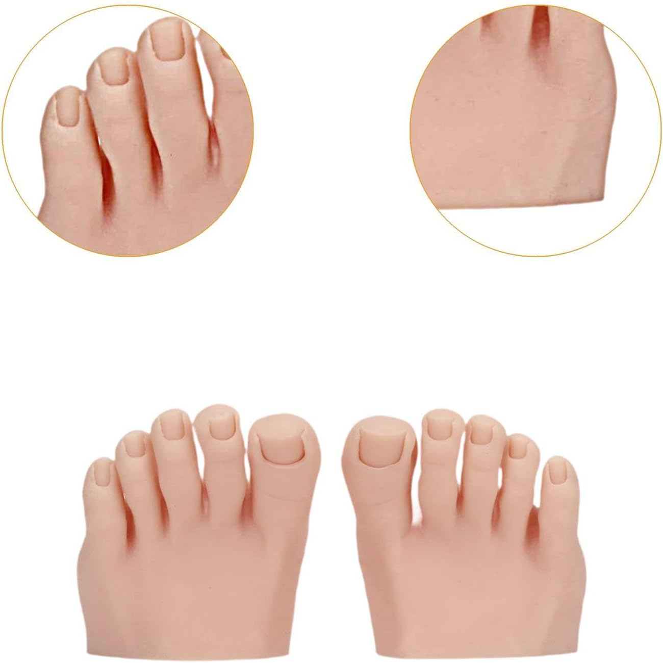 Koolsoo Practice Fake Foot Model, Nail Mannequin Movable Art Training Half Foot Display Professional Soft Silicone for Nails Tips, Skin Color - Dark Skin Color image number 4
