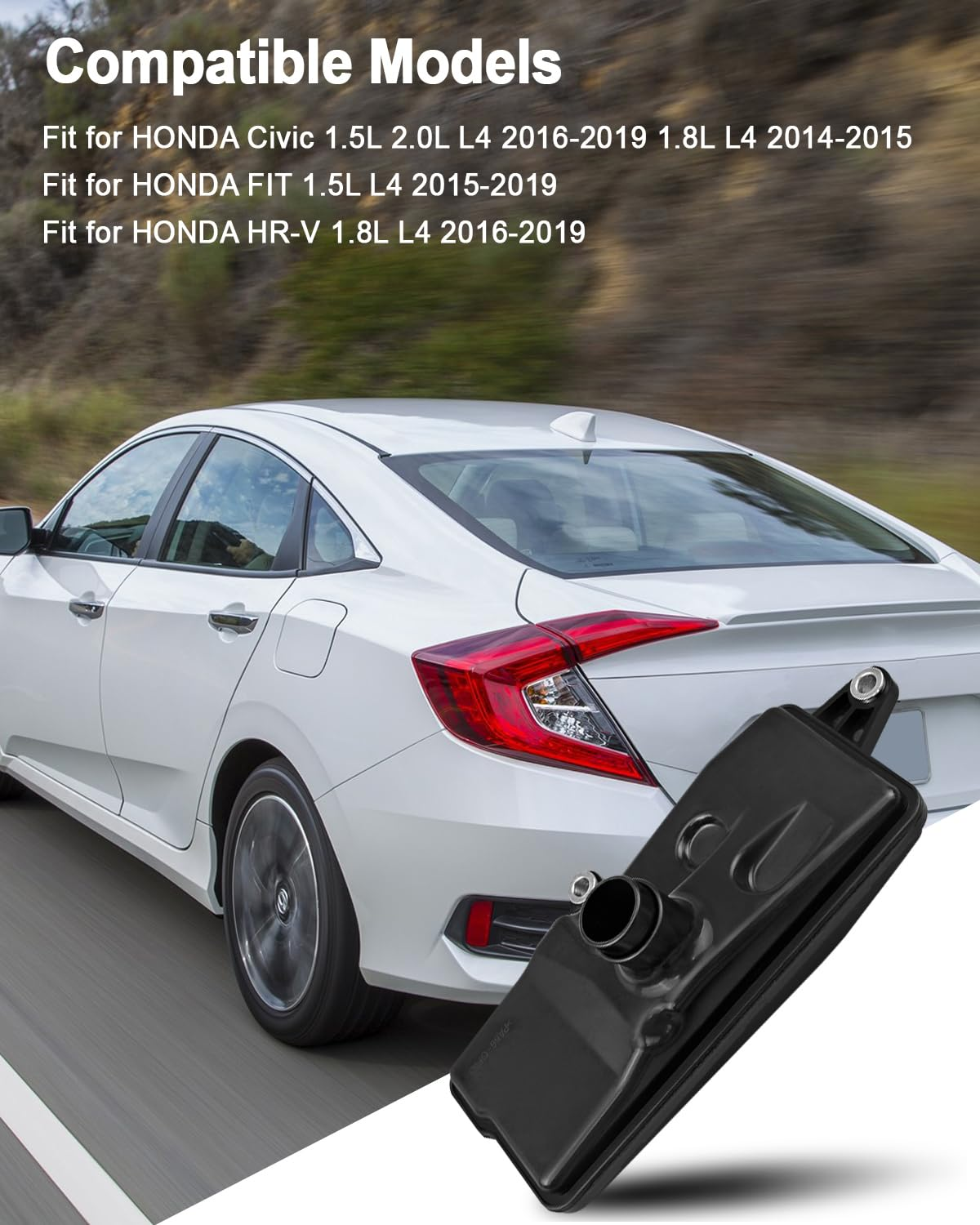 Transmission Filter and Gasket Kit & Cooler Fit for Honda Civic FIT HR-V L4 1.5L 1.8L 2.0L 2014 2015 2016 2017 2018 2019, Replace 21814-5T0-000 25420-5T0-003 25450-P4V-013, Filter & Cooler & Gasket image number 3