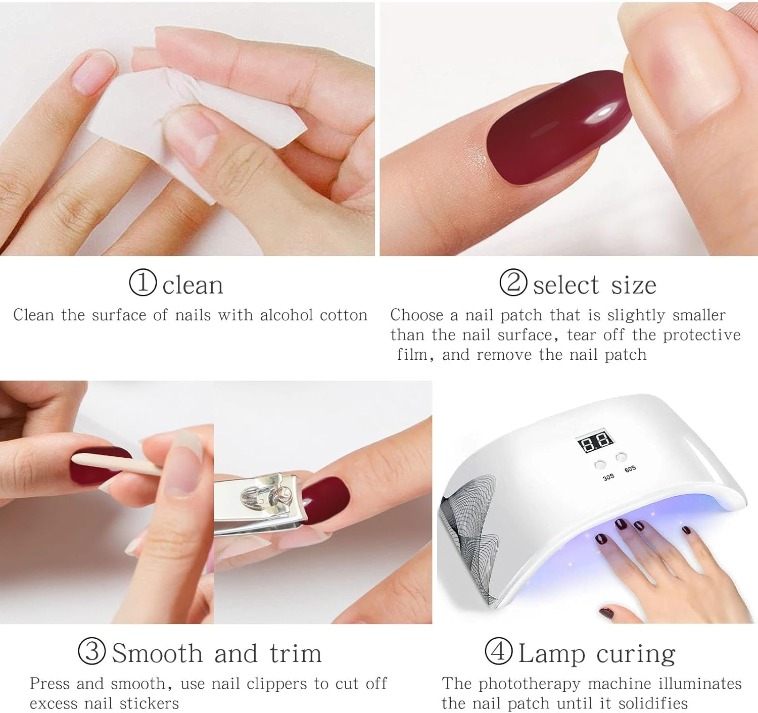 JMEOWIO Nail Foil Beige French Tip Gel Nail Foils Self-Adhesive Nail Stickers UV Hardening Decoration Nail Design Accessories image number 1