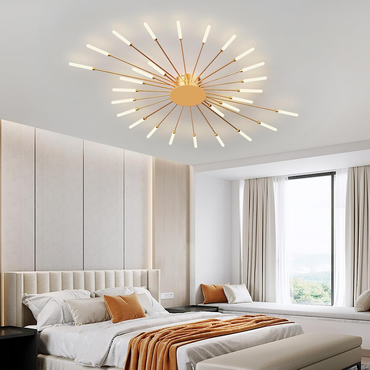 YZBEIMDAI LED Ceiling Light, Modern Living Room Lamp, Fireworks Design, Matel Acrylic Bedroom Lamp, Ceiling Lighting for Living Room, Kitchen, Dining Room, 4000 K Neutral Light image number 6