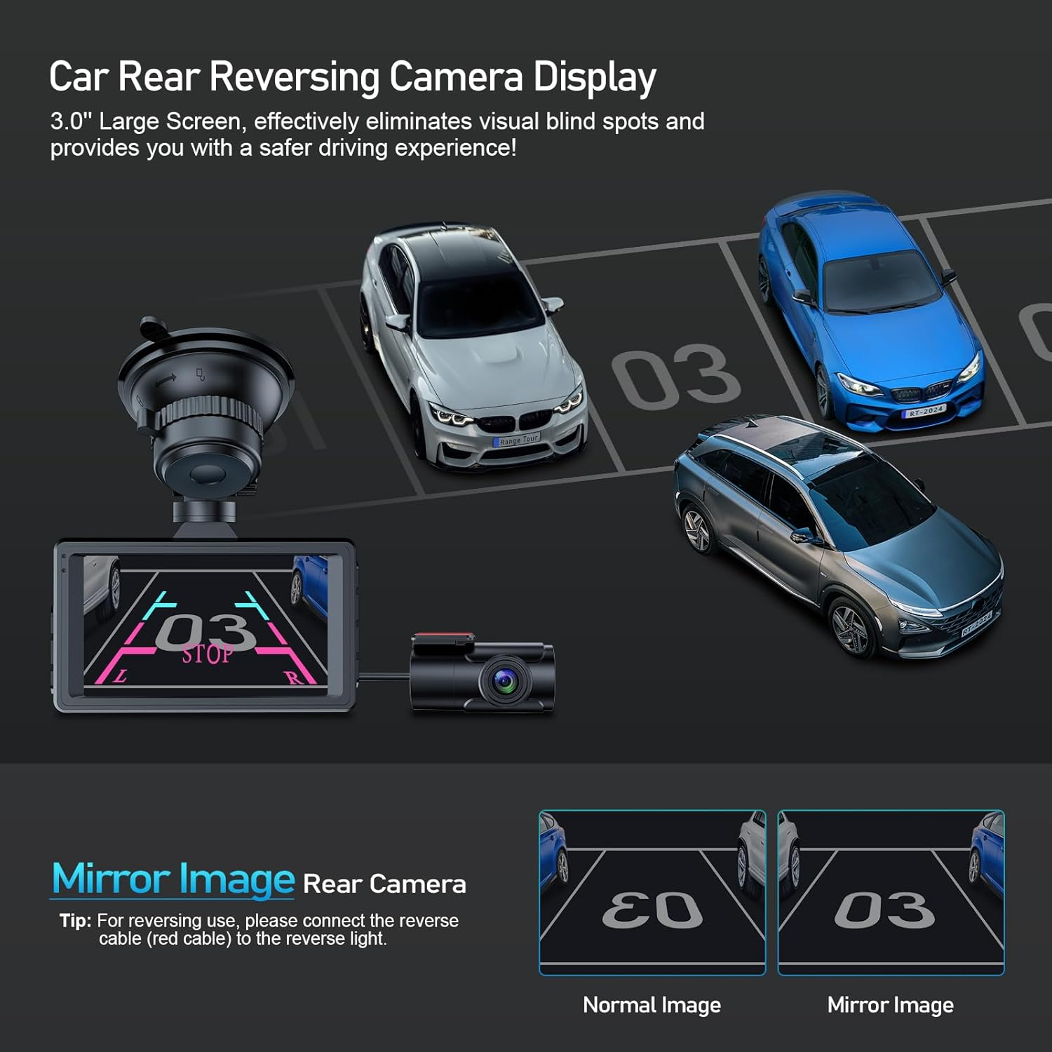 Range Tour Car Dash Cam Front and Rear, 64G Card Included, FHD 1080P Car Camera 170&deg; Wide Angle HDR Driving Recorde