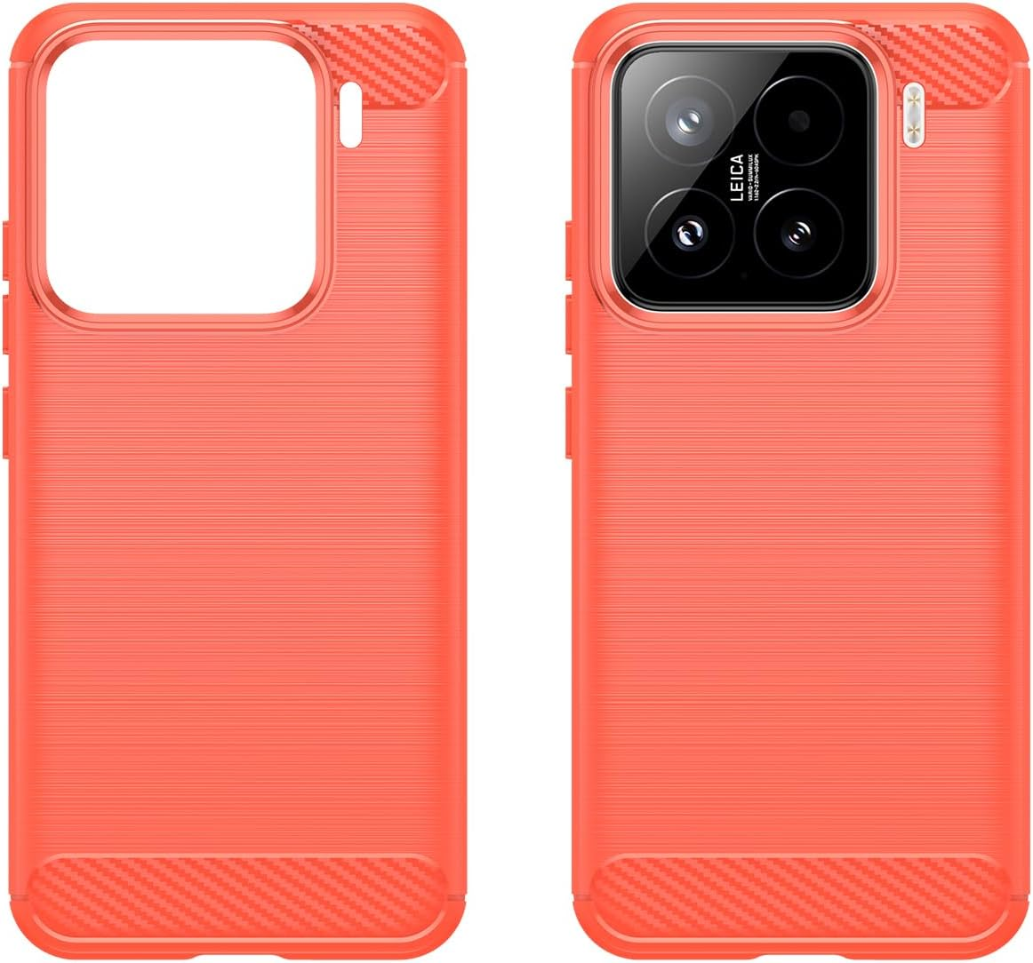 Case Made for Xiaomi 15 Case, Carbon Fiber Texture Design Cover Anti-Scratch Shock Absorption Case for Xiaomi 15 Case (2024) (Red) image number 1