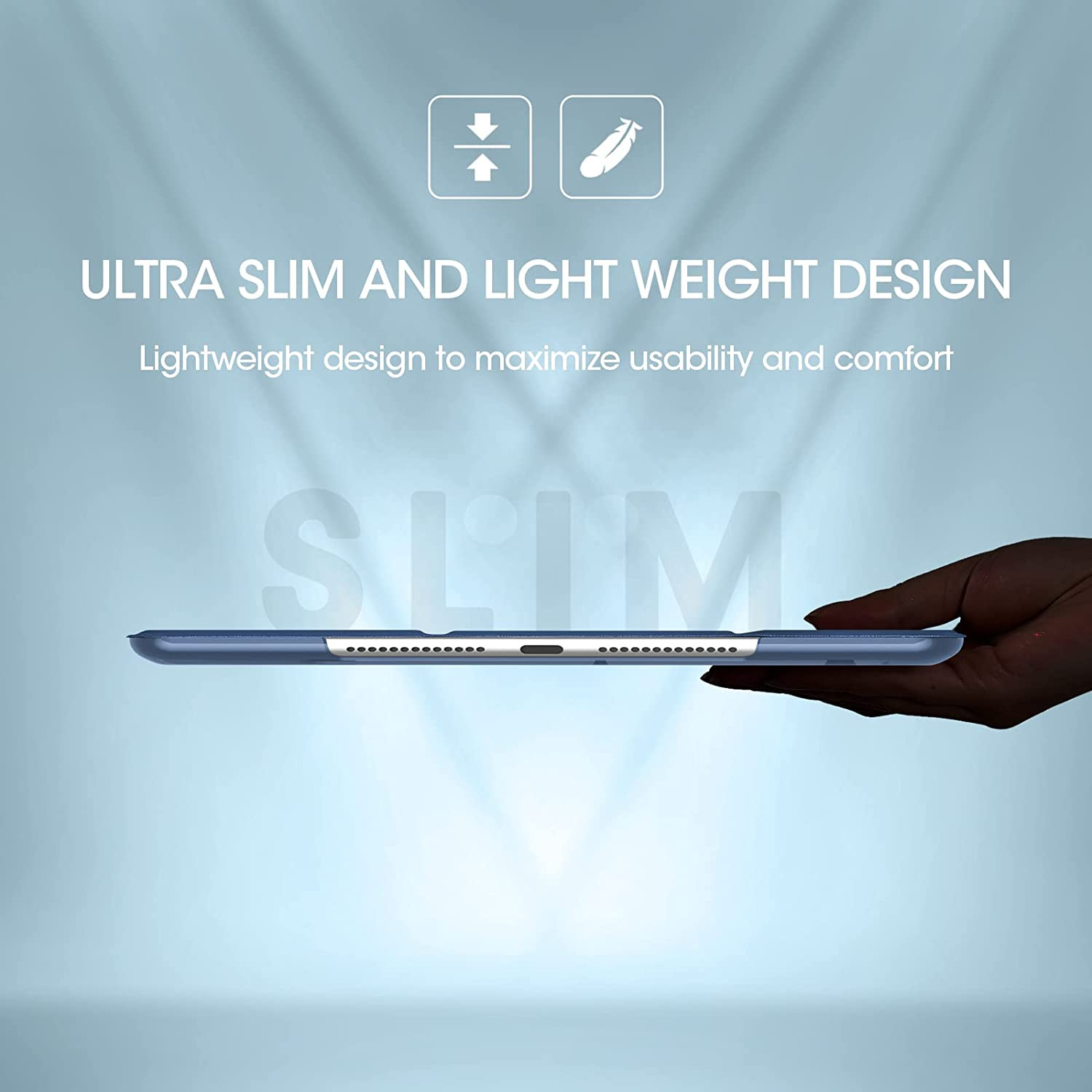 Procase Ipad 10.2 Case 9Th Gen 2021/ Ipad 8Th Gen 2020/ 7Th Gen 2019, Slim Stand Hard Back Shell Protective Smart Cover Case for 10.2 Inch Ipad 9/8/7 -Darkblue - Camopink image number 1