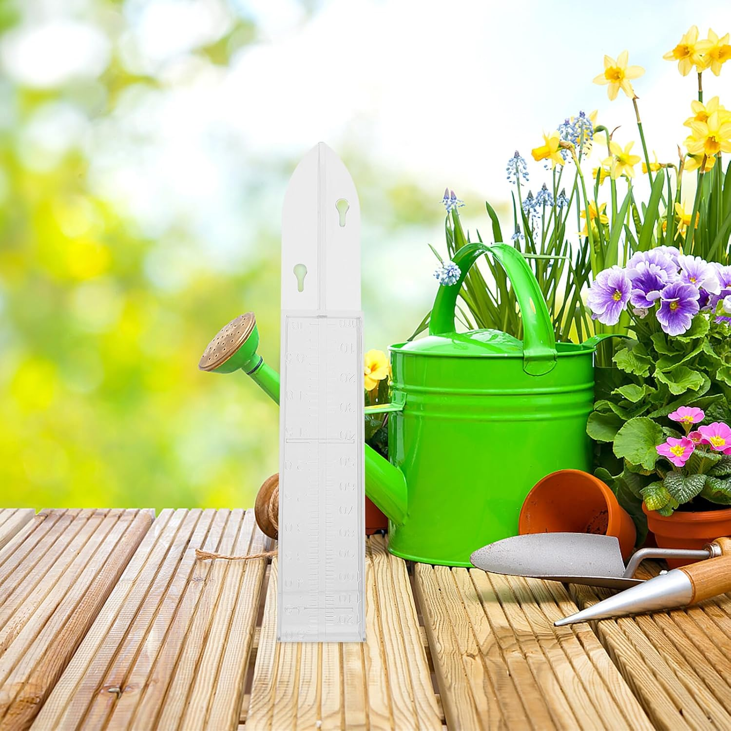 STAHAD Plastic Rain Gauge with Enlarged Scale for Outdoor Use and Practical Rainfall Measuring for Garden and Lawn Read High-Definition Numbers Simple Installation Rain Gauge Holder