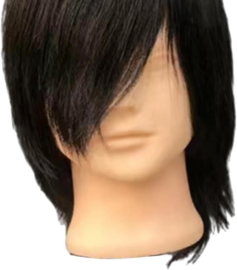 Harayaa Male Mannequin Head, Hairdresser Hair Styling Full Real Hair Hair Salon Equipment Durable 3D Manikin Head Model for Cutting Curly Practice DIY image number 1