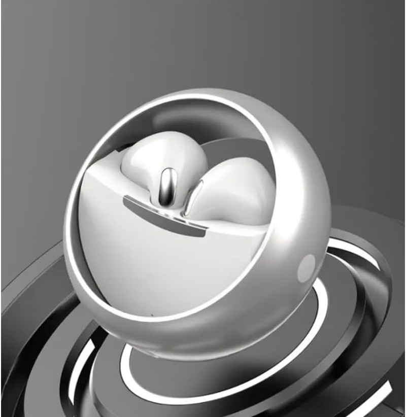 PRENDELUZ White Wireless Circle Rotating Bluetooth Headphones