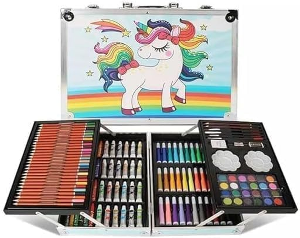 Art Supplies, 145-Pack Art Set Crafts Drawing Painting Kit with Colored Pencils, Markers, Crayons, Paints, Canvas, Art & Craft, Gift Box for Artist Beginners
