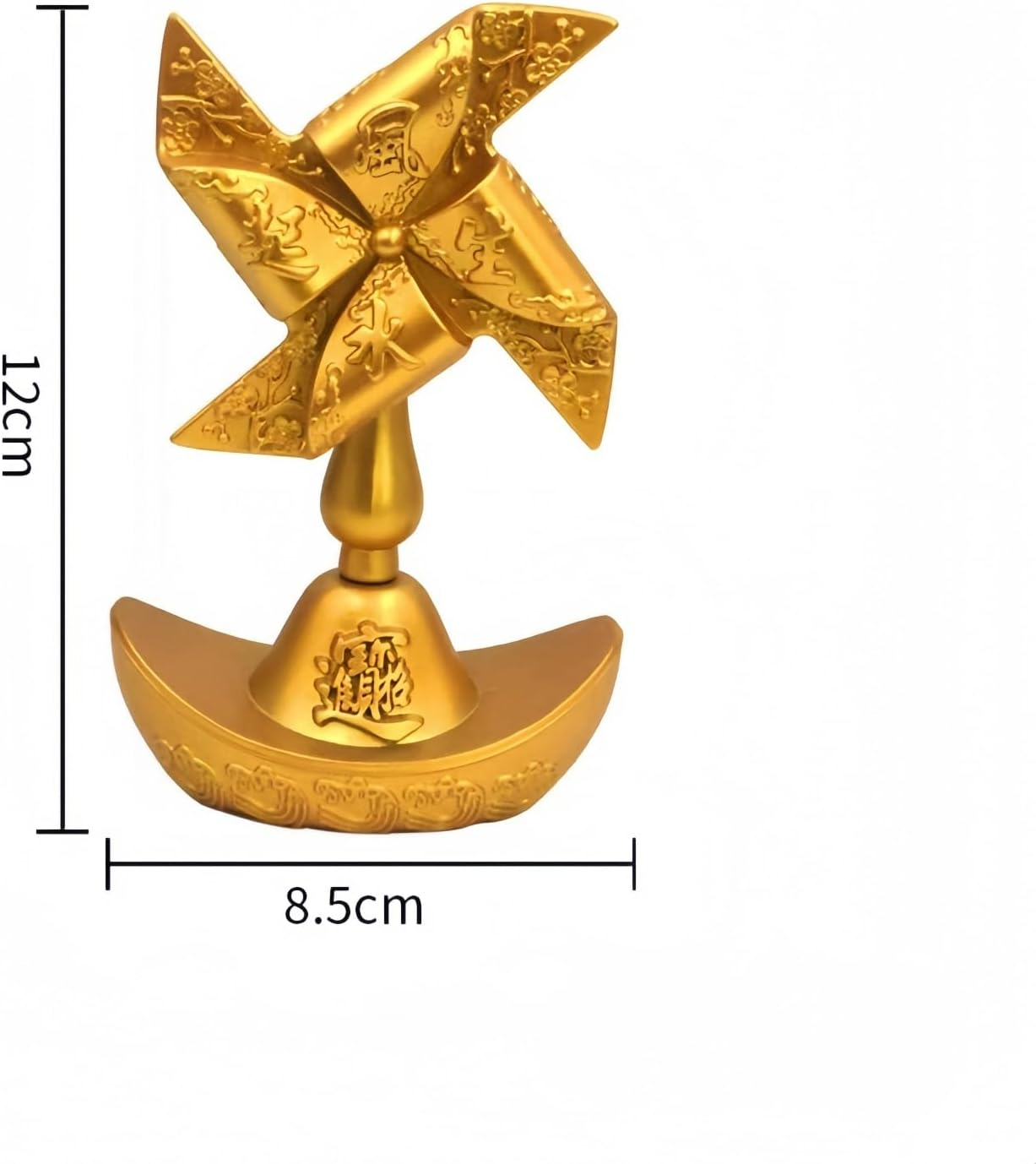 Chiorgone Windmill Feng Shui Decor &ndash; Lucky Windmill Gift, Feng Shui Wealth Figurine, Gold Ingot Windmill Decoration for Home & Office, Prosperity Ornament