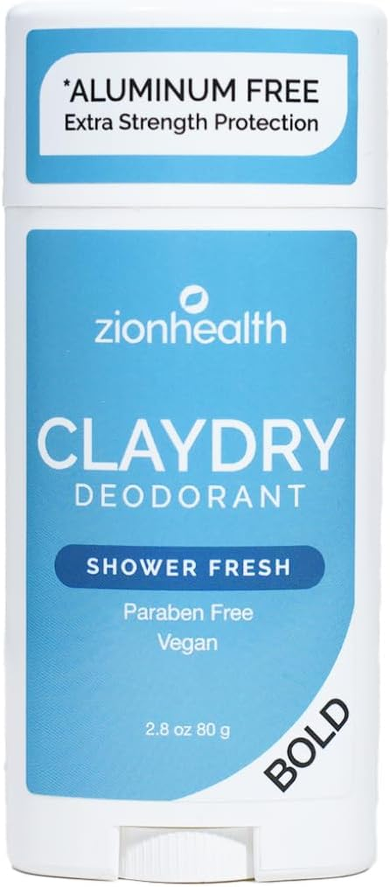 Clay Dry Bold Deodorant Shower Fresh Zion Health 2.8 Oz Stick image number 4