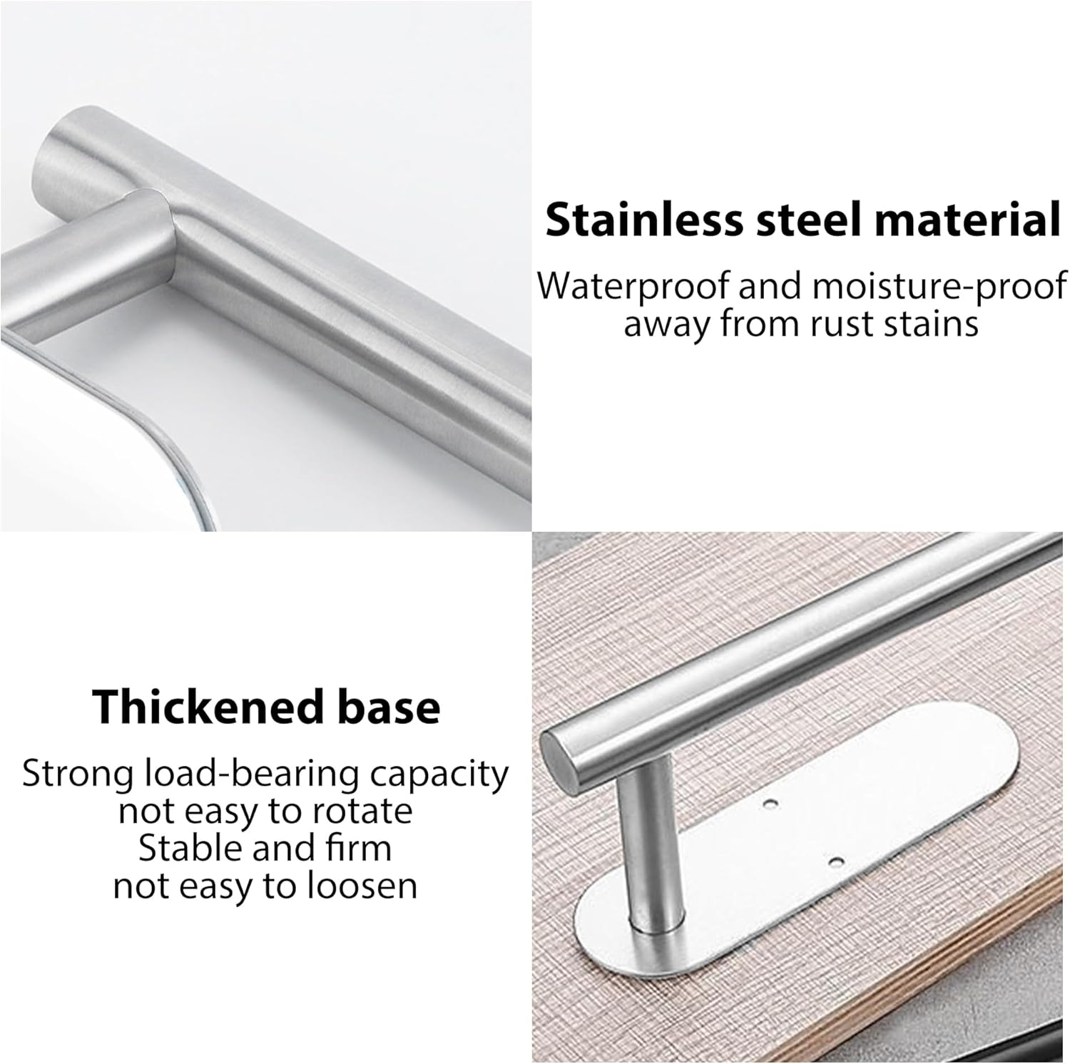 Paper Towel Holders for Kitchen,Paper Towels Bulk- Self-Adhesive under Cabinet,Both Available in Adhesive and Screws,Stainless Steel (Sliver) image number 3