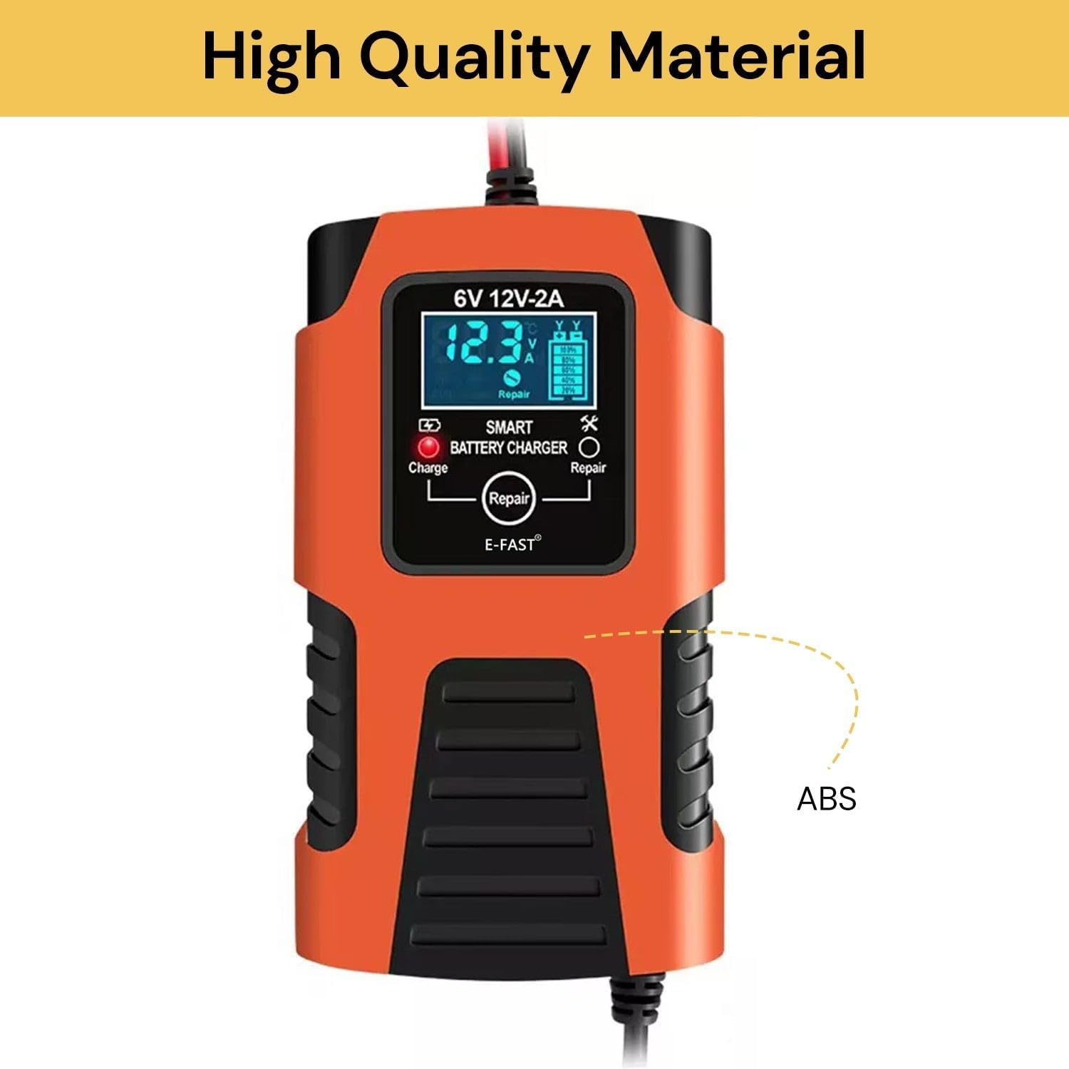 EZONEDEAL Battery Charger, Fully-Automatic Smart Car Battery Charger, Battery Maintainer Trickle Charger, Float Charger & Desulfator for Motorcycle, ATV, Lithium and Deep Cycle Batteries image number 3