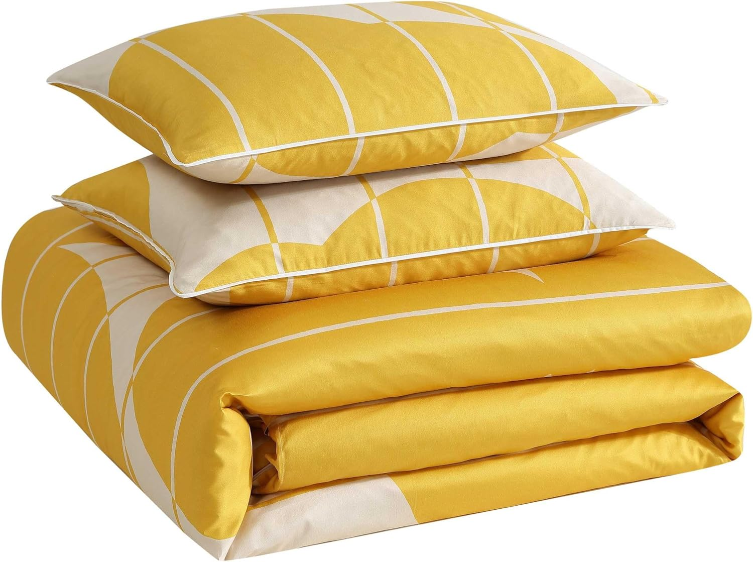 Marimekko - Queen Duvet Cover Set, Super Soft Organic Bedding, Casual Home Decor (Vesi Unikko Yellow, Queen) image number 3