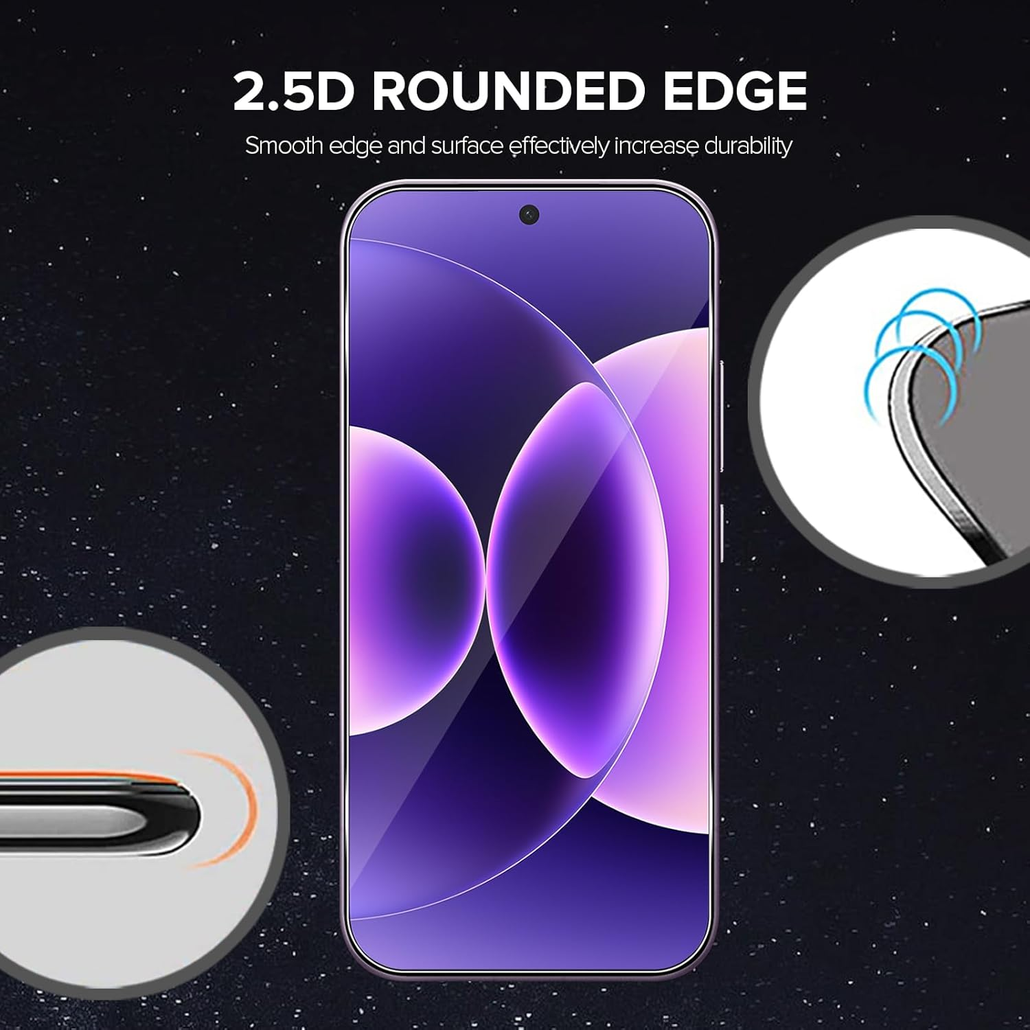 Aerku Pack of 2 Screen Protectors for Xiaomi Mi 17 Pro Max 5G for Tempered Glass, [Car Installation] 0.33 Mm Ultra Clear Film, 9H Hardness Screen Protector, Anti-Bubble, Anti-Scratch Protective Glass image number 4