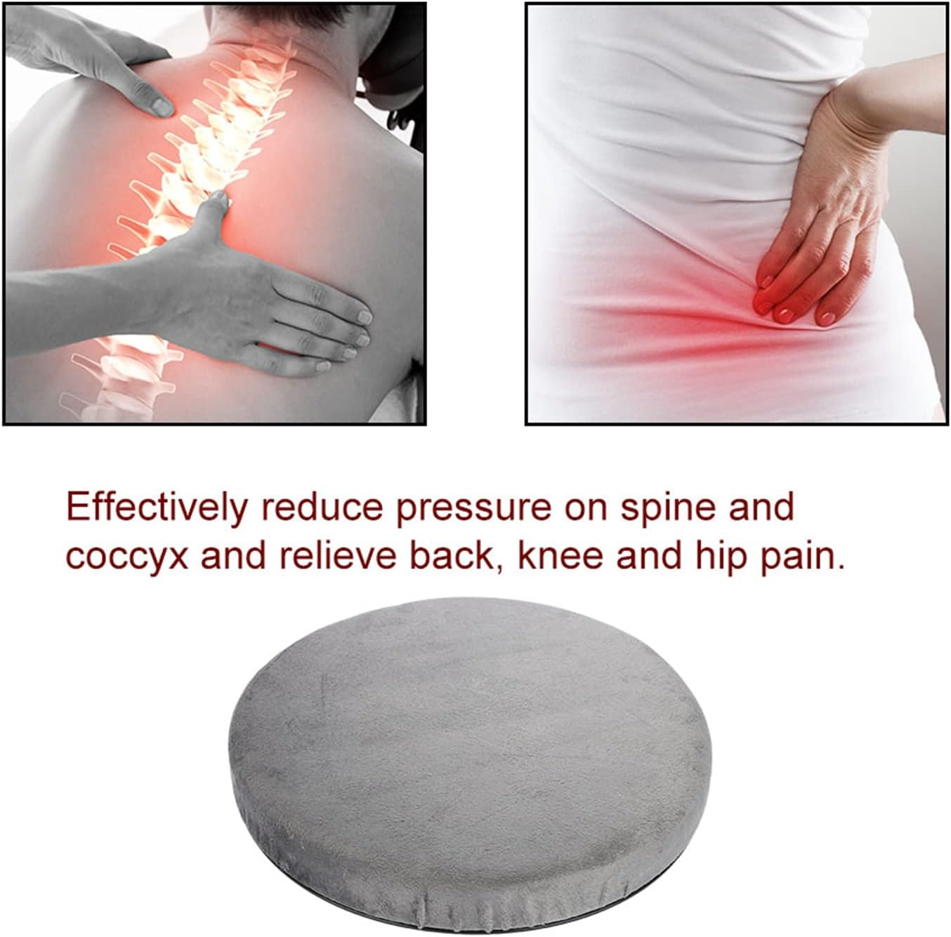 Joyzan Seat Cushion, Car Cushion Swivel round Dining Room Chair Cushions Cover Rotating Spinner Memory Pad Cusionshions Driver Auto Elder Mats Protection Pads Automobile Desk for Home Office Stool image number 1