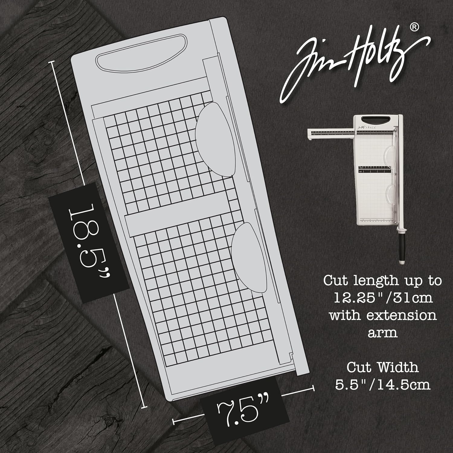 Tim Holtz Paper Cutter Tool - Maxi Guillotine Paper Trimmer for Scrapbooking, Vinyl, and Craft Paper - 12.25 Inch Cutting Length with Extendable Ruler and Grid Lines image number 5