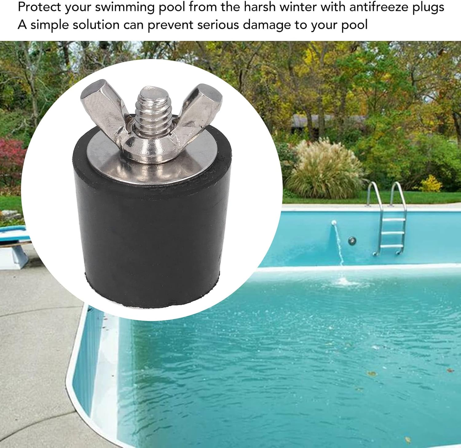 Jiawu 2Pcs Pool Winterizing Plug, 25Mm Swimming Pool Rubber Plugs, Winter Expansion, Tapered Accessories for Skimmers, Returns, Cleaner Lines image number 2