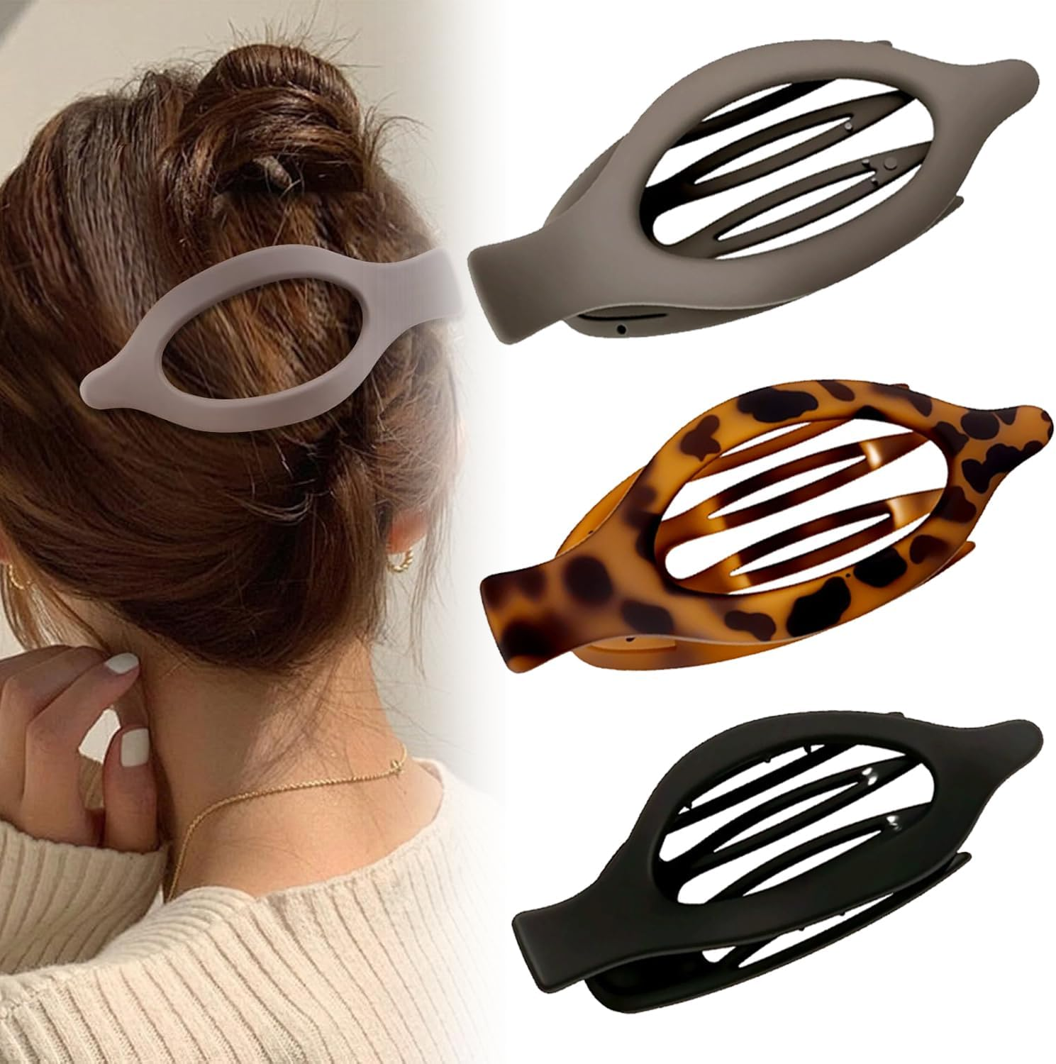 Flat Hair Clips for Women, Flat Claw Clips & Duckbill Hair Clips for Thick or Thin Hair, No-Slip Grip Hair Styling Accessories for Daily Use (Multicolor-N)