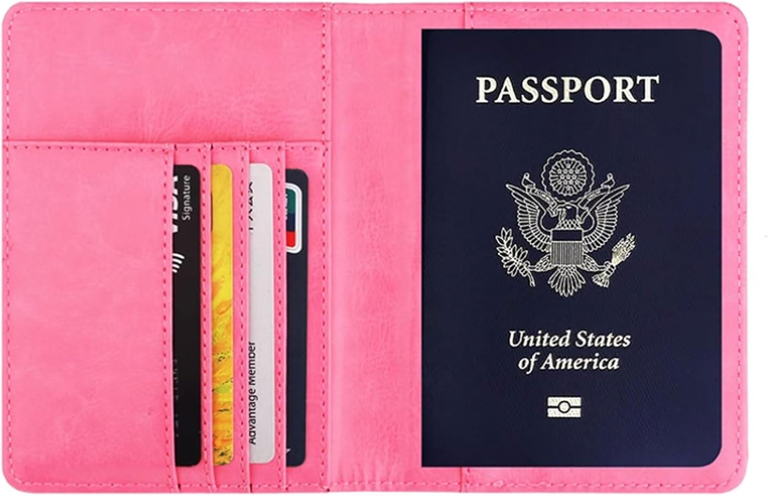 Australian Passport Cover Anti-Magnetic PU Leather Holder Bank Card Airplane Wallet Passport Sleeve(Pink)