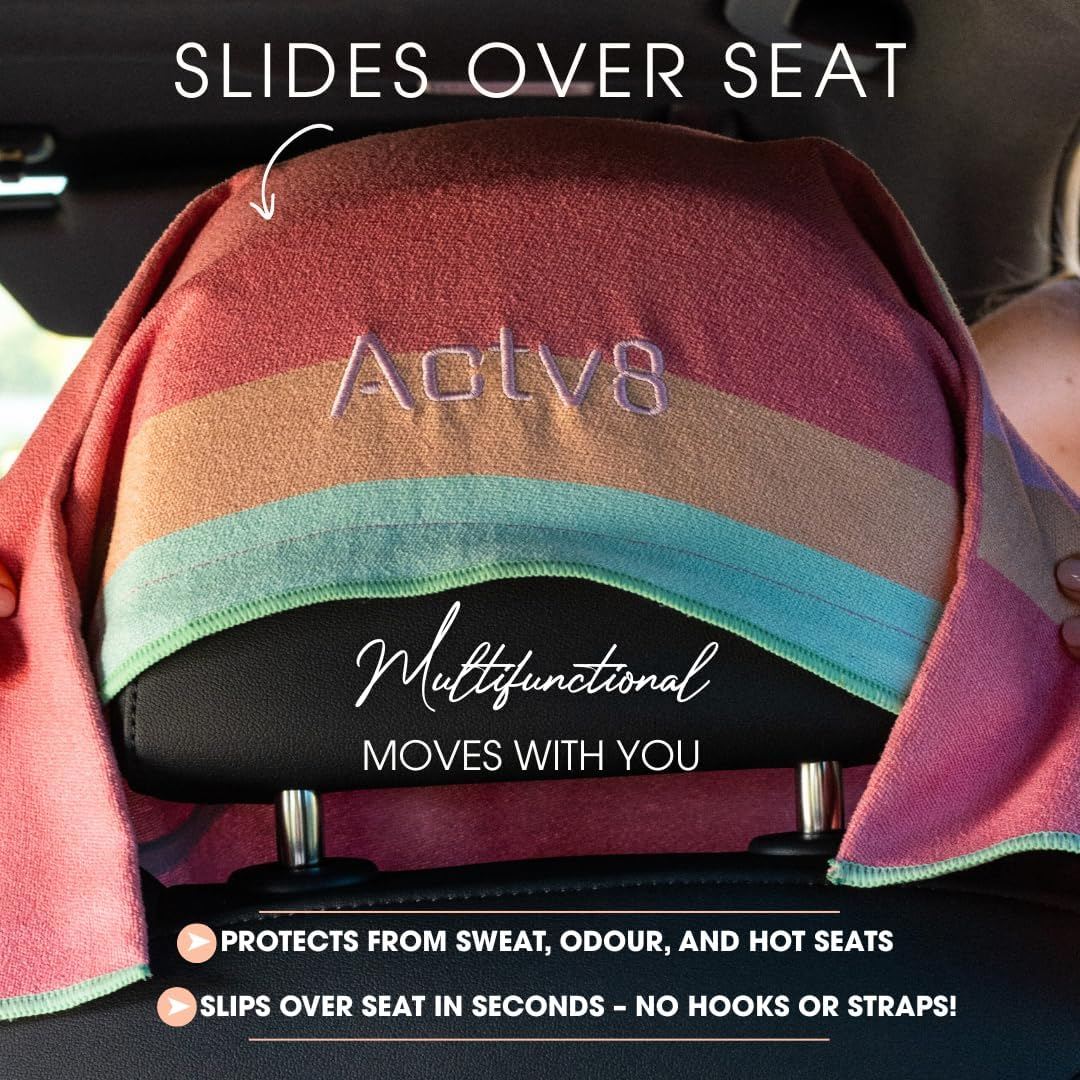 Car Seat Towel &ndash; Premium Sweat-Absorbing Car Seat Cover. USE for Gym Towel, Travel & Beach | Quick-Dry Towel with Zipped Pocket &ndash; No Gaping Hood (The Alloy CAR SEAT Towel) image number 5