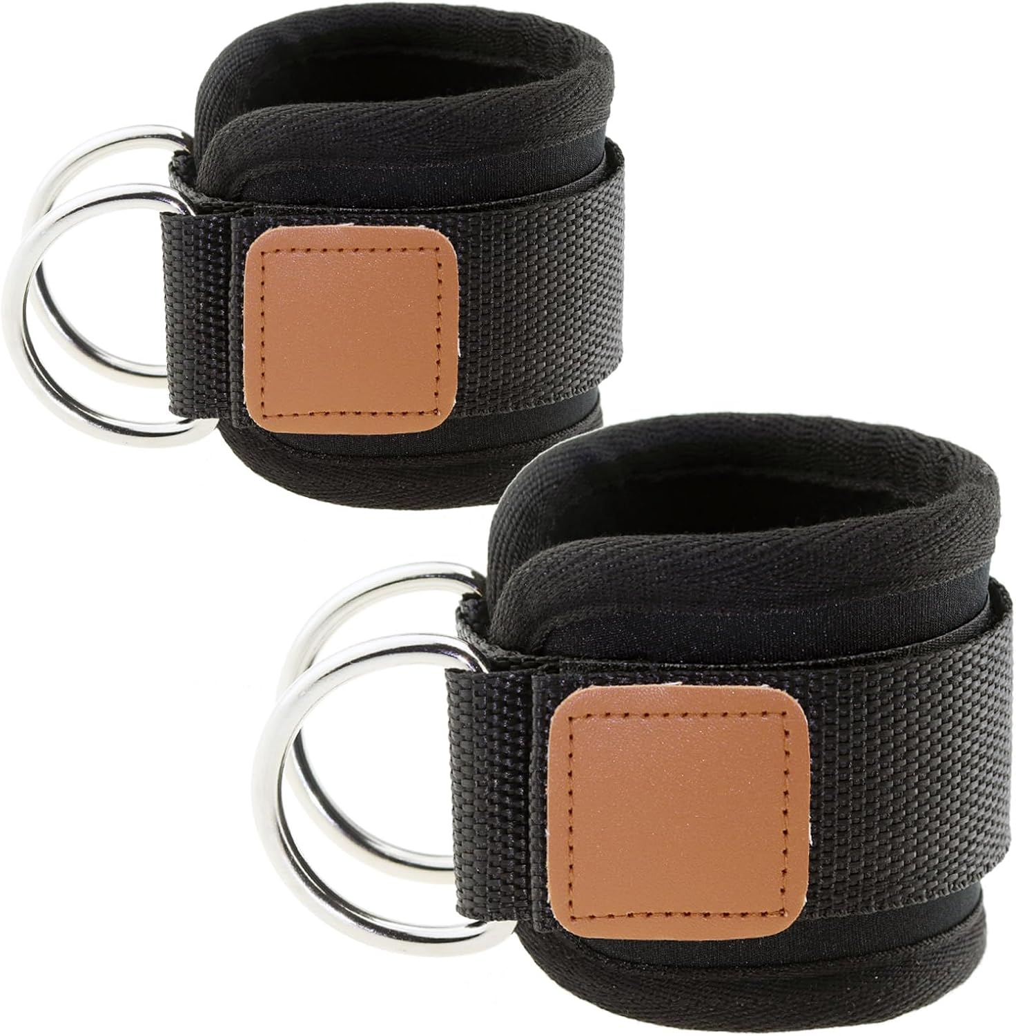 Ginojex Ankle Straps for Gym Cable Machine Leg Extension Kickbacks Exercises Double D-Rings Comfort Fit Neoprene Adjustable