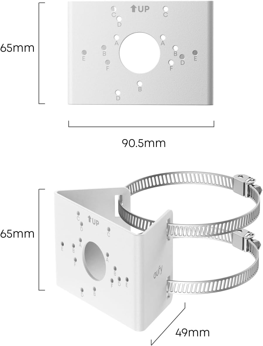 Eufy Outdoor Camera Mount for Poles [No Drilling Required] / Compatible with Poles Diameter 50-150Mm / Eufycam S3 Pro/Solocam S340 / Solocam E30 / Solocam E42 / Outdoor Security Camera Fixing image number 1