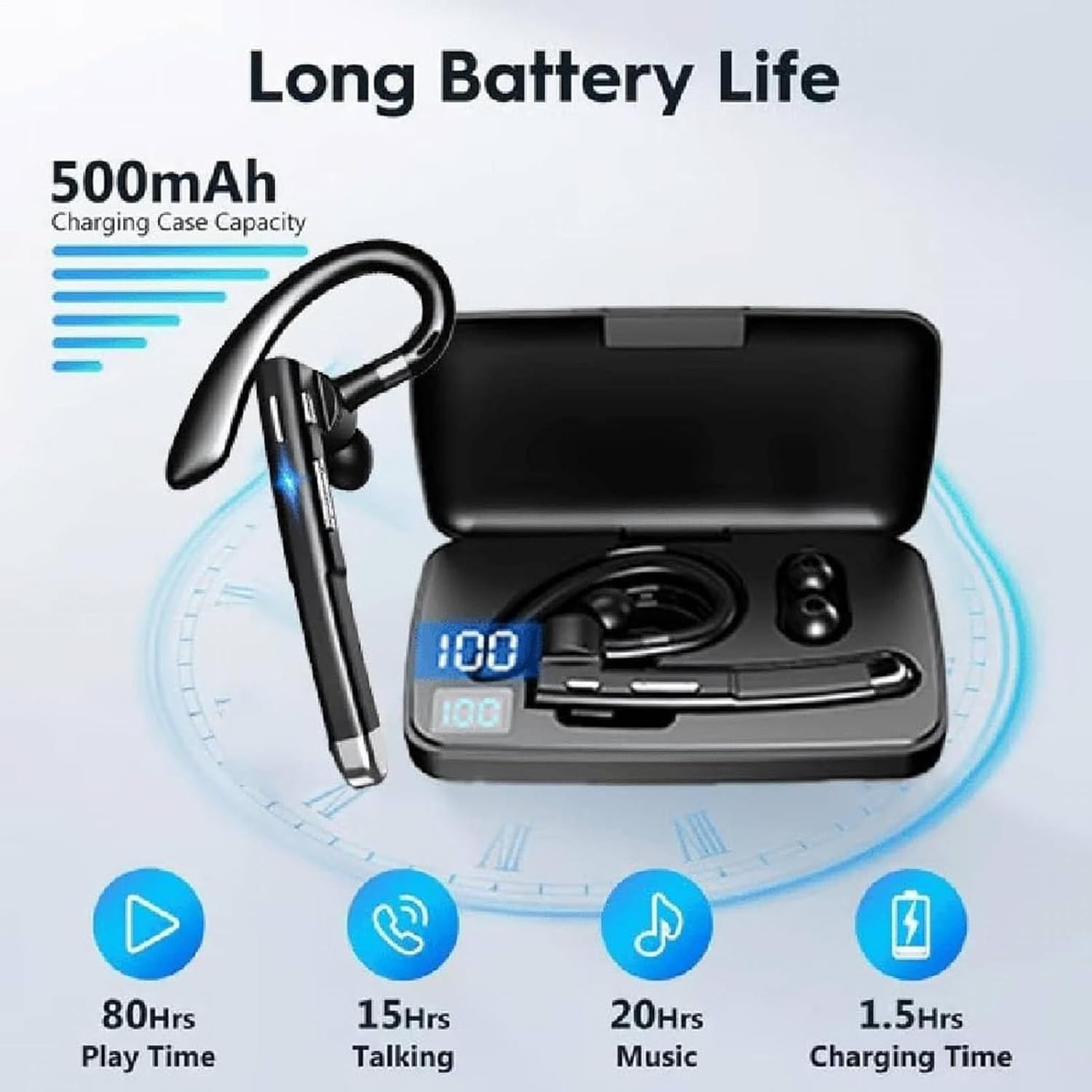 Real Time Language Translator Earbuds - High Precision Translation Headphones - Headphones Wireless Noise Reduction Translation Device for Workplace Adults School Business Students Travel Learning Mee image number 1