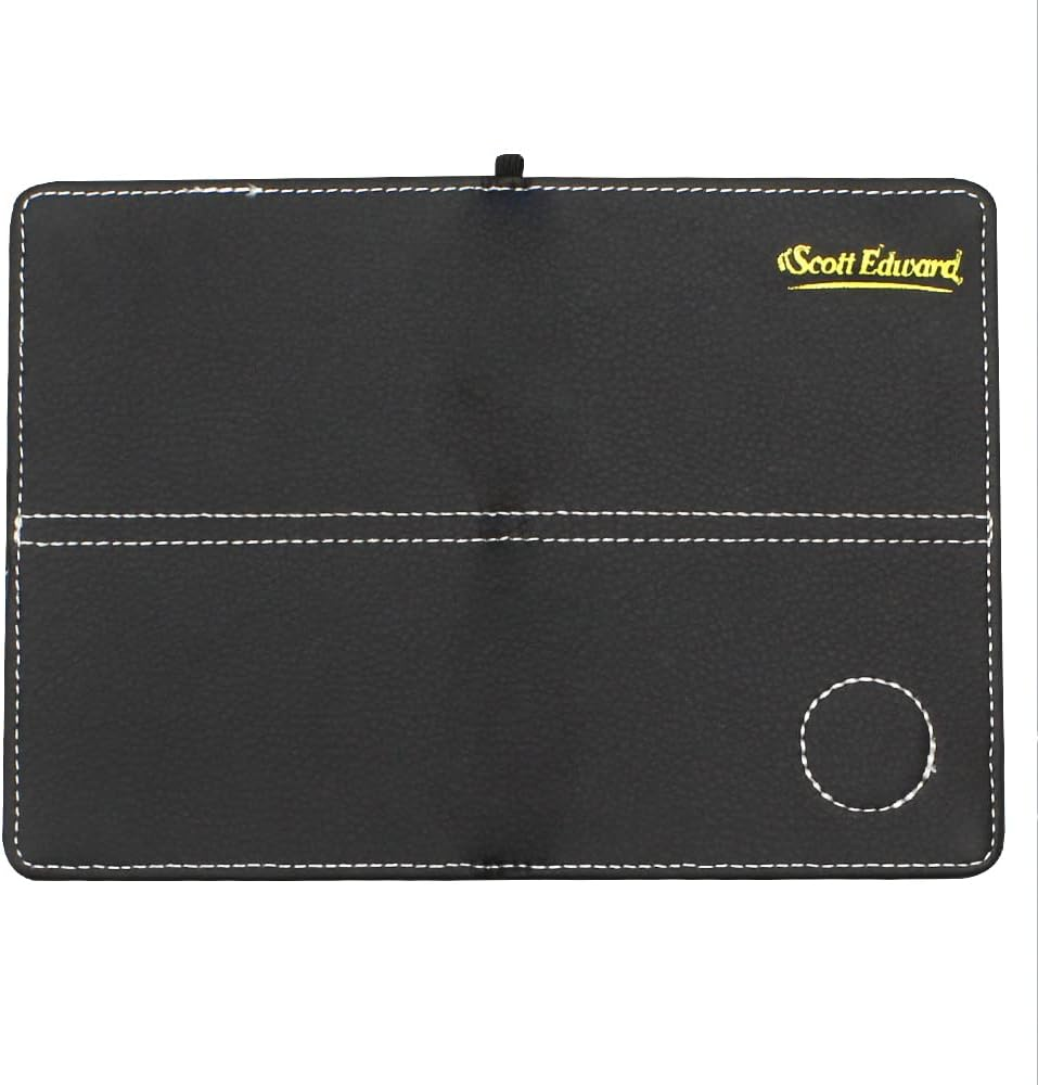 Scott Edward Golf Scorecard Cover Leather Scorecard Holder Statistic and Score Tracking Waterproof Soft Thick Umpire Lineup Card Holder - Blue Texture image number 4