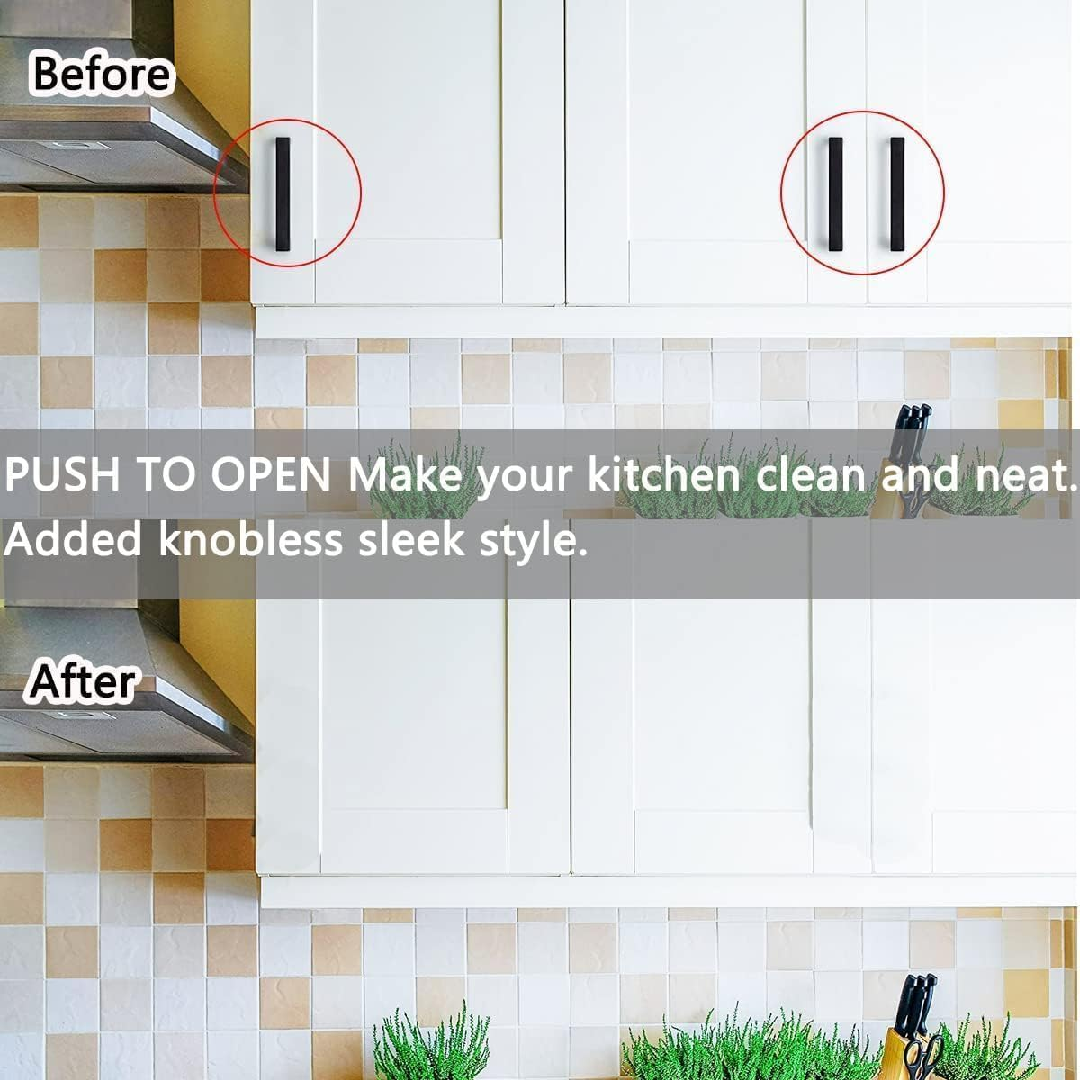 4Pcs Magnetic Push Latches for Cabinet Door, Cabinet Magnetic Latch with 2 Installation Methods, Magnetic Touch Latches for Closet, Cupboard, Wine, Cabinet, Drawer Sliding Door - Black image number 4