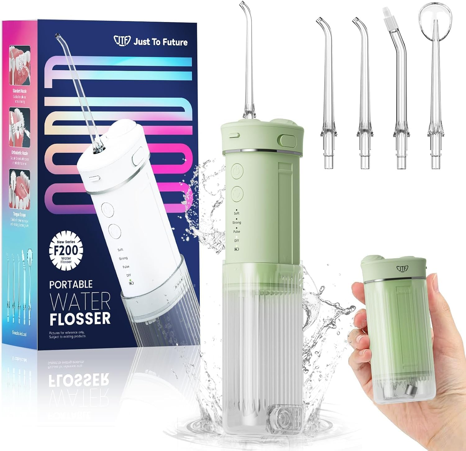 Portable Mini Water Flosser - Travel Oral Irrigator with Telescopic Water Tank, 4 Modes, and IPX7 Waterproof Design - Perfect for Braces, Bridges, and Home & Travel Dental Care