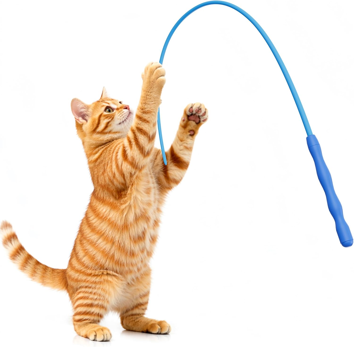 Casfuy Innovative Ultra Light Durable Tail Silicone Teaser Wand Cat Toy image number 5