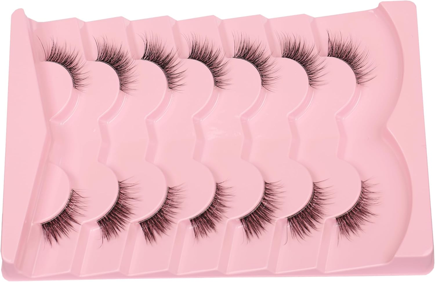 Gmagictobo Natural Half Lashes Cat Eye Look False Eyelashes Clear Band Fake Eyelashes 7 Pairs image number 1